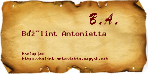 Bálint Antonietta névjegykártya
